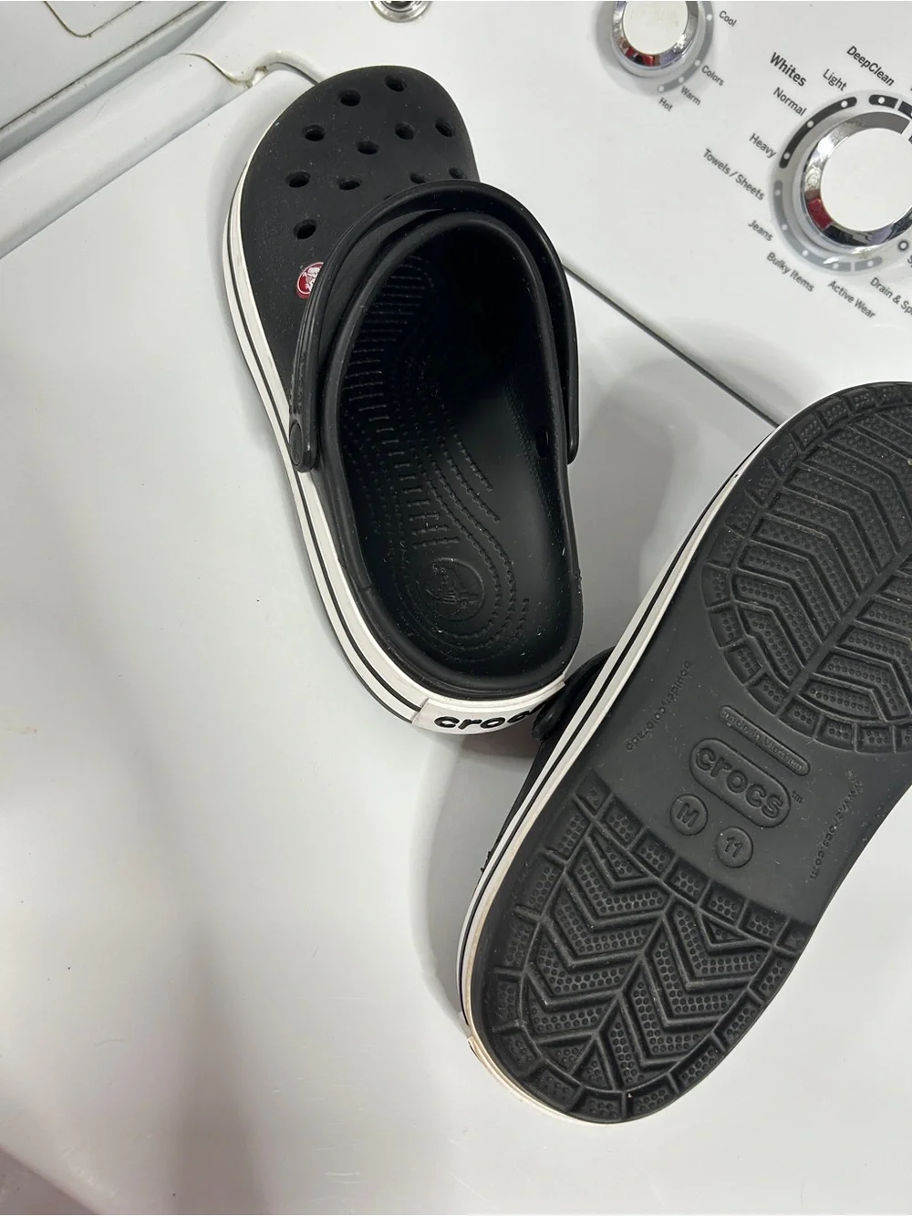 CROCS Kids Black Clog with White Trim